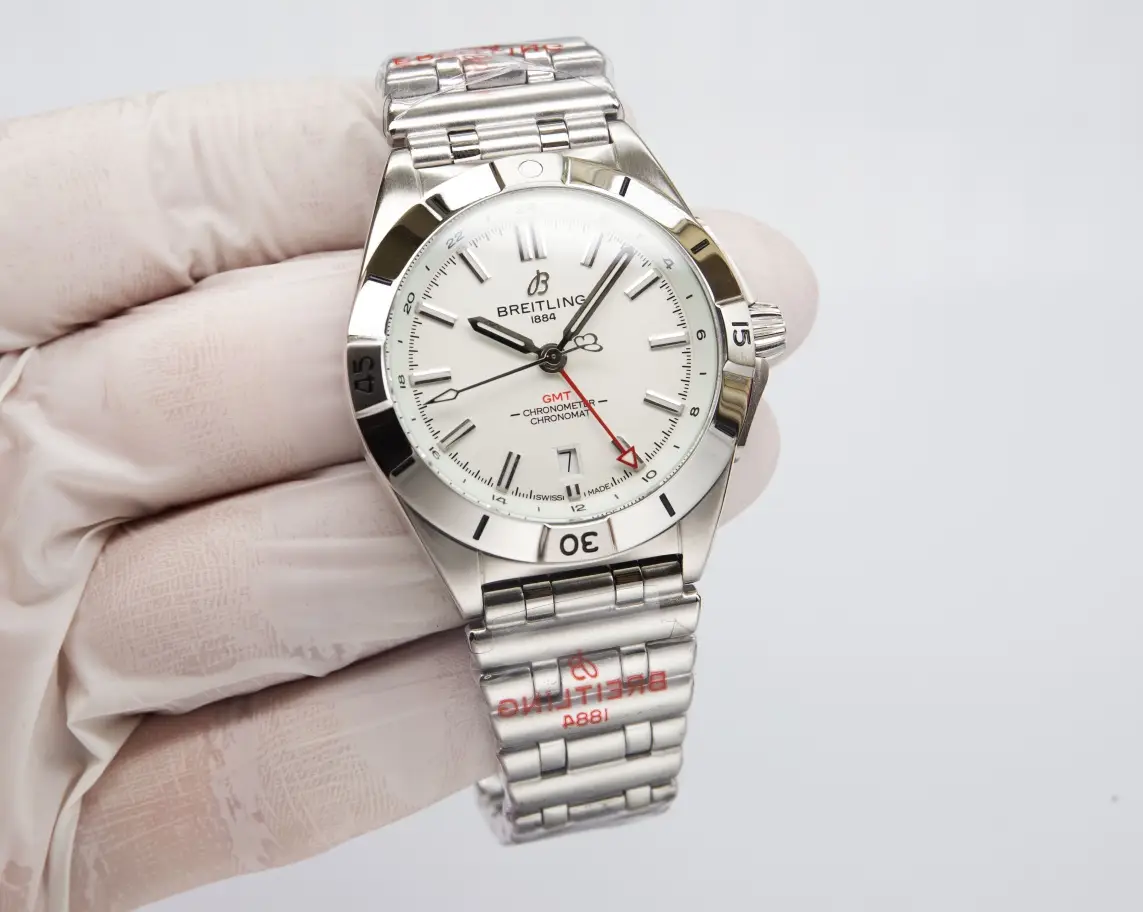 Breitling Chronomat GMT 40 White Replica 40MM white dial steel Rouleaux bracelet A32398101A1A1 watch