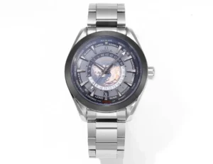 Omega Super Clone Seamaster Aqua Terra Worldtimer Blue Dial Steel Bracelet Premium 43MM