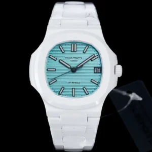 Patek Philippe Tiffany Ceramic Nautilus Watch White Bracelet Ultimate 40MM