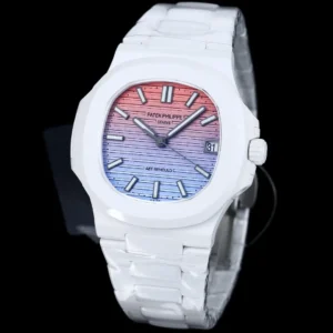 Patek Philippe Gradient Nautilus Watch White Ceramic Bracelet Ultimate 40MM
