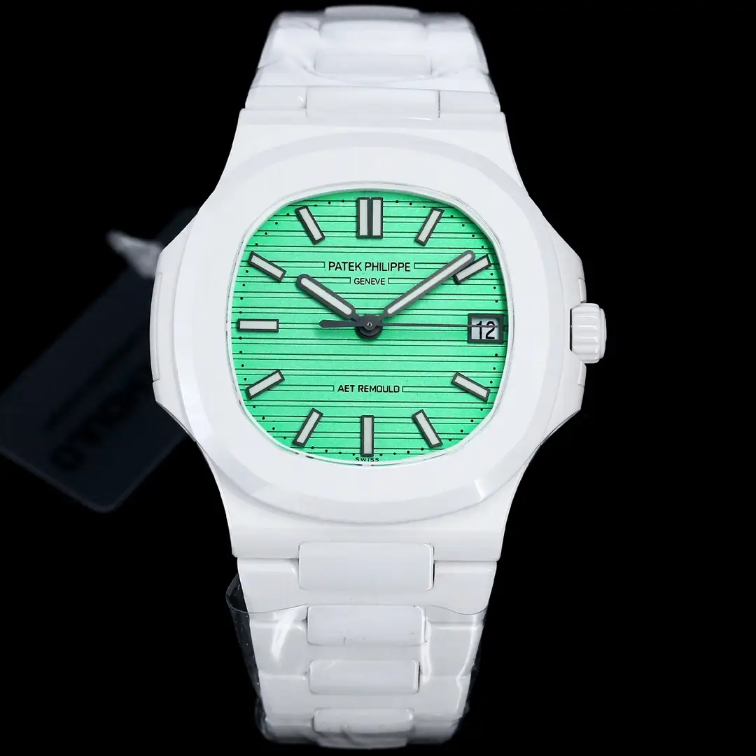 Patek Philippe Tiffany Nautilus Watch White Ceramic Bracelet Ultimate 40MM