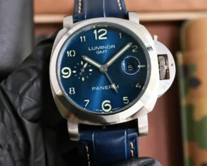 Panerai Blue Luminor GMT Watch Blue Leather Strap Ultimate 44MM