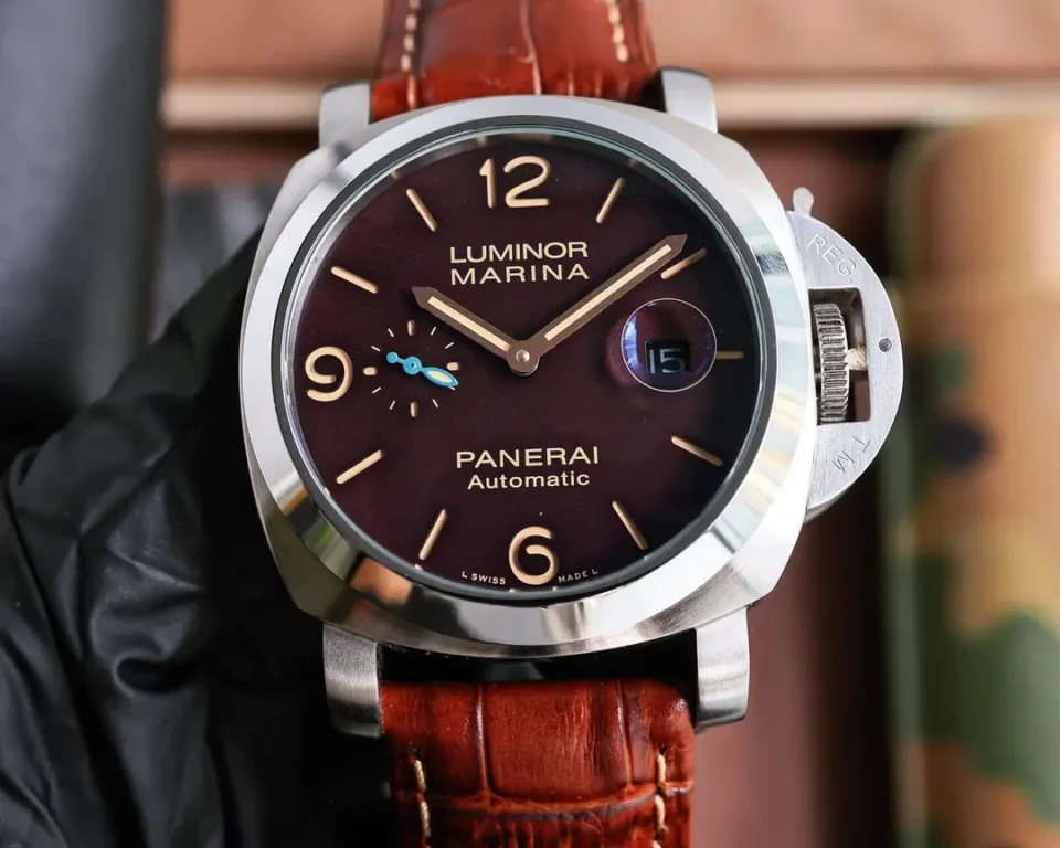 Panerai Brown Dial Luminor Marina Watch Leather Strap Ultimate 44MM