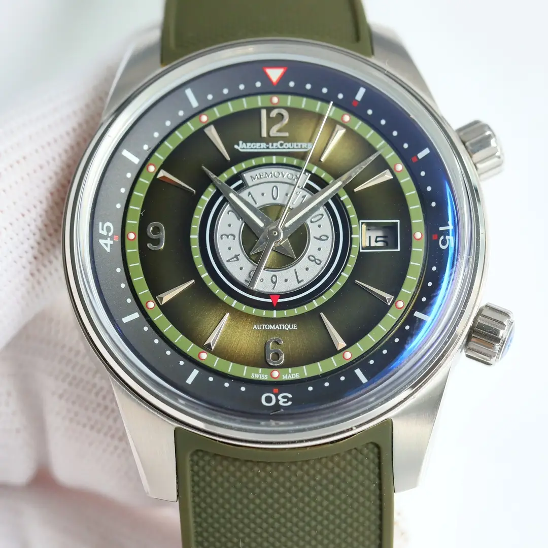 Jaeger LeCoultre Green Beichen Watch Rubber Strap Ultimate 42MM