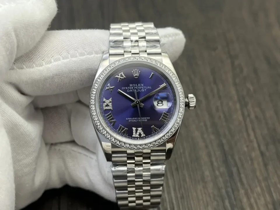 Rolex Datejust 31 Stainless Steel Fluted  Jubilee Purple Roman 178274-0088