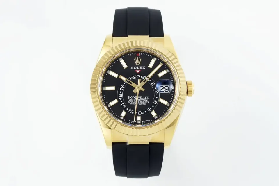 Rolex Sky-Dweller Chocolate Dial Yellow Gold Oysterflex Ultimate 42MM 326238-0009
