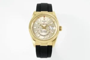 Rolex Sky-Dweller Champagne Watch Yellow Gold Oysterflex Ultimate 42MM 336238-0001