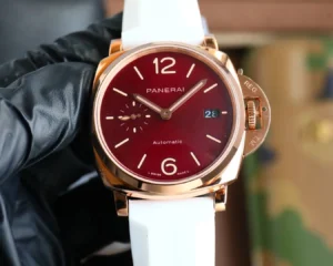 Panerai Red Dial Luminor Due Watch White Rubber Strap Ultimate 42MM