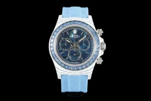 Carbon Fiber Daytona Blue Skeleton Watch Blue Bezel Blue Strap Ultimate 40MM