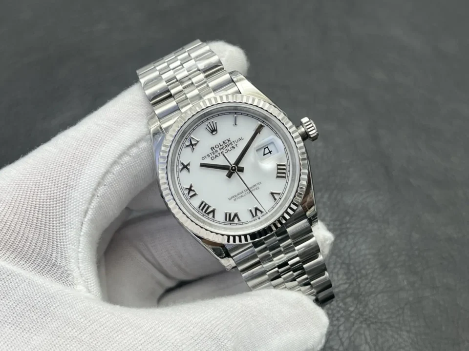 Rolex Datejust 36 Stainless Steel Fluted  Jubilee White Roman 116234-0089