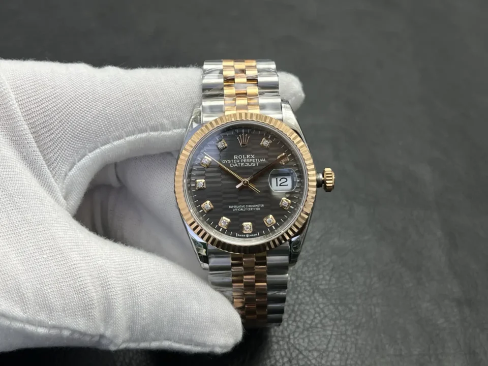 Rolex Datejust 36 Rolesor Yellow Fluted Jubilee Steel Diamonds 116233-0205