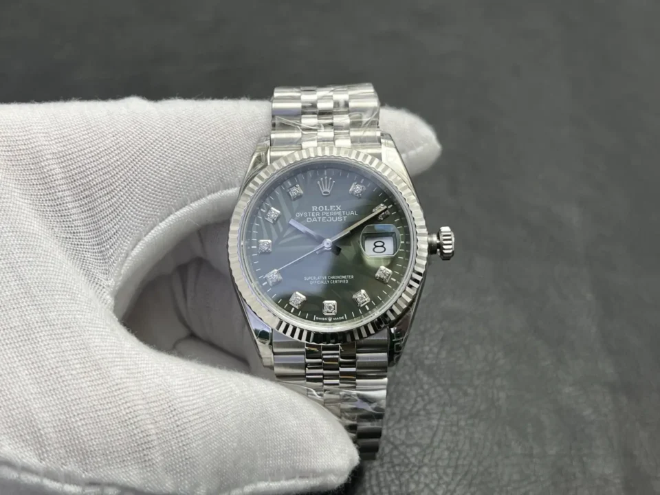 Rolex Datejust 36 Stainless Steel Diamond  Green Palm Jubilee 126284RBR-0047