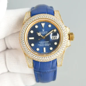 Rolex Submariner Water Ghost Gold Diamond Collection Crocodile Leather Watch RLX-SUB-WG-GOLD-DIA-LEATHER