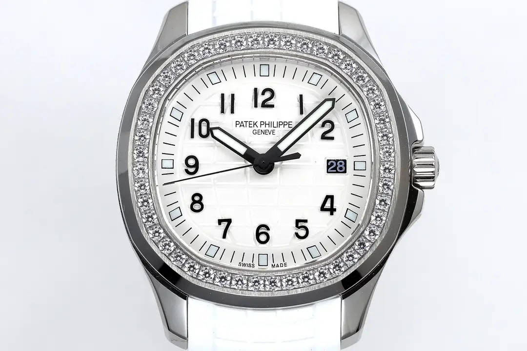 Patek Philippe Aquanaut White Diamond Watch Rubber Strap Ultimate 39MM