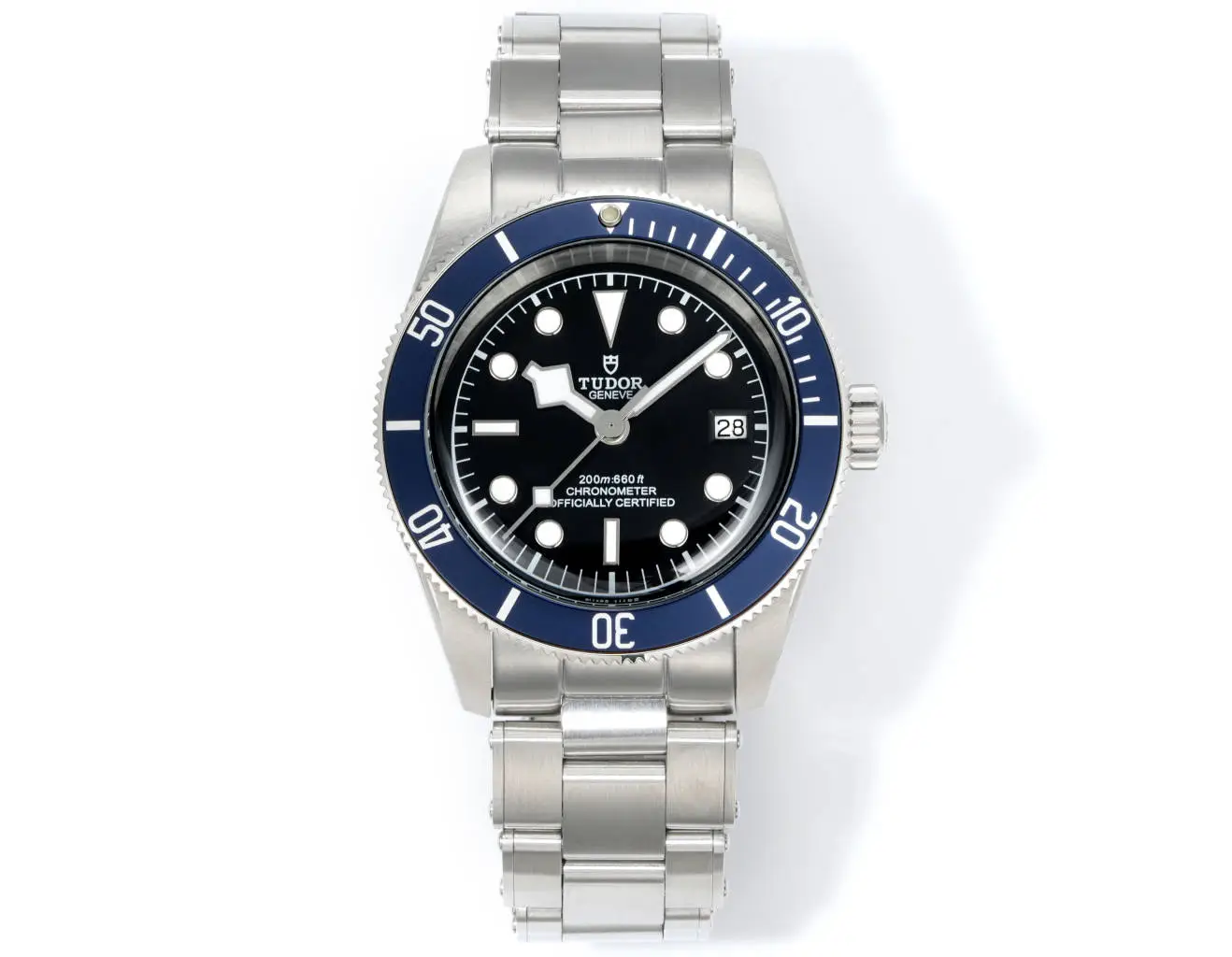 Tudor R28 Biwan Blue Bezel Black Dial Five-Link Steel Bracelet Premium 41MM TUD-R28-BLU-STL-41