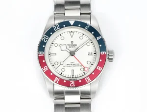 Tudor GMT Watch Black Bay Pepsi Bezel White Dial Steel Bracelet Premium 41MM TUD-R28-PEPSI-WHT-41