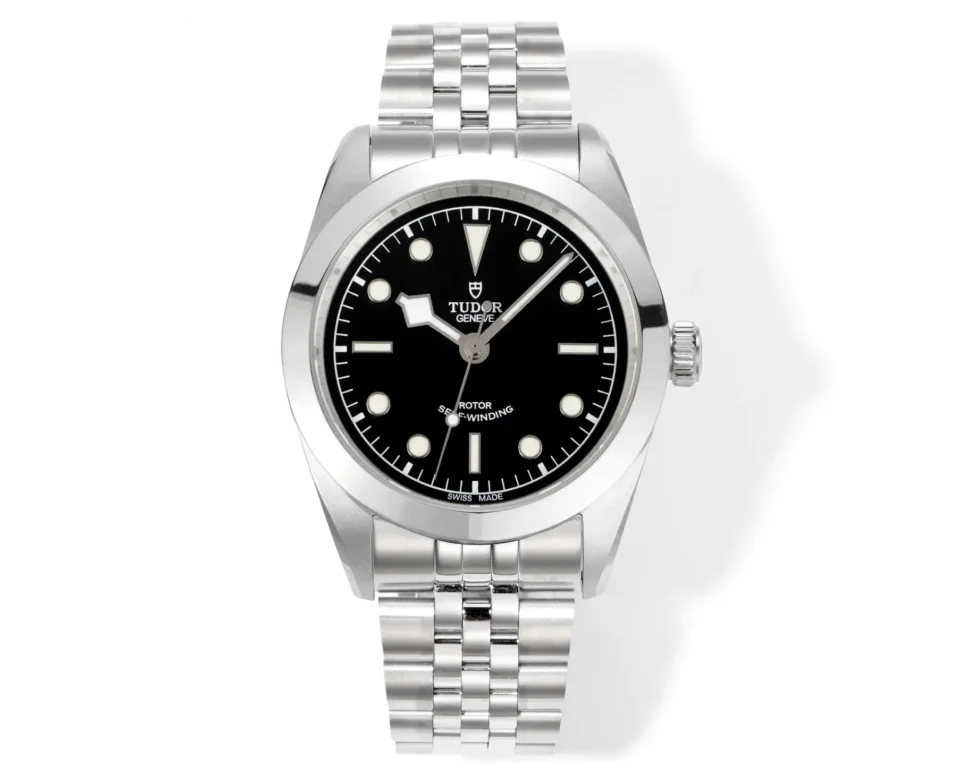 Tudor 3T Black Dial Watch Five-Link Steel Bracelet Premium 39MM