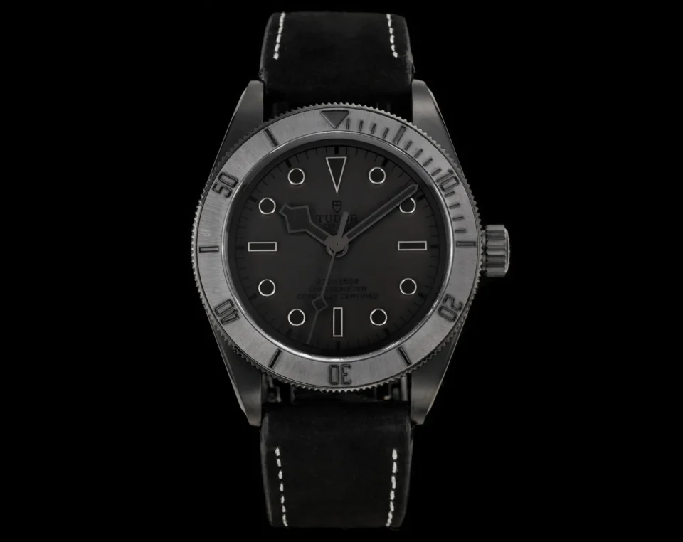 Tudor Black Warrior Watch Matte Black Leather Strap Ultimate 41MM