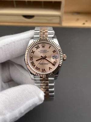 Rolex Datejust 31mm Rose Gold Pink Roman Dial Automatic Watch