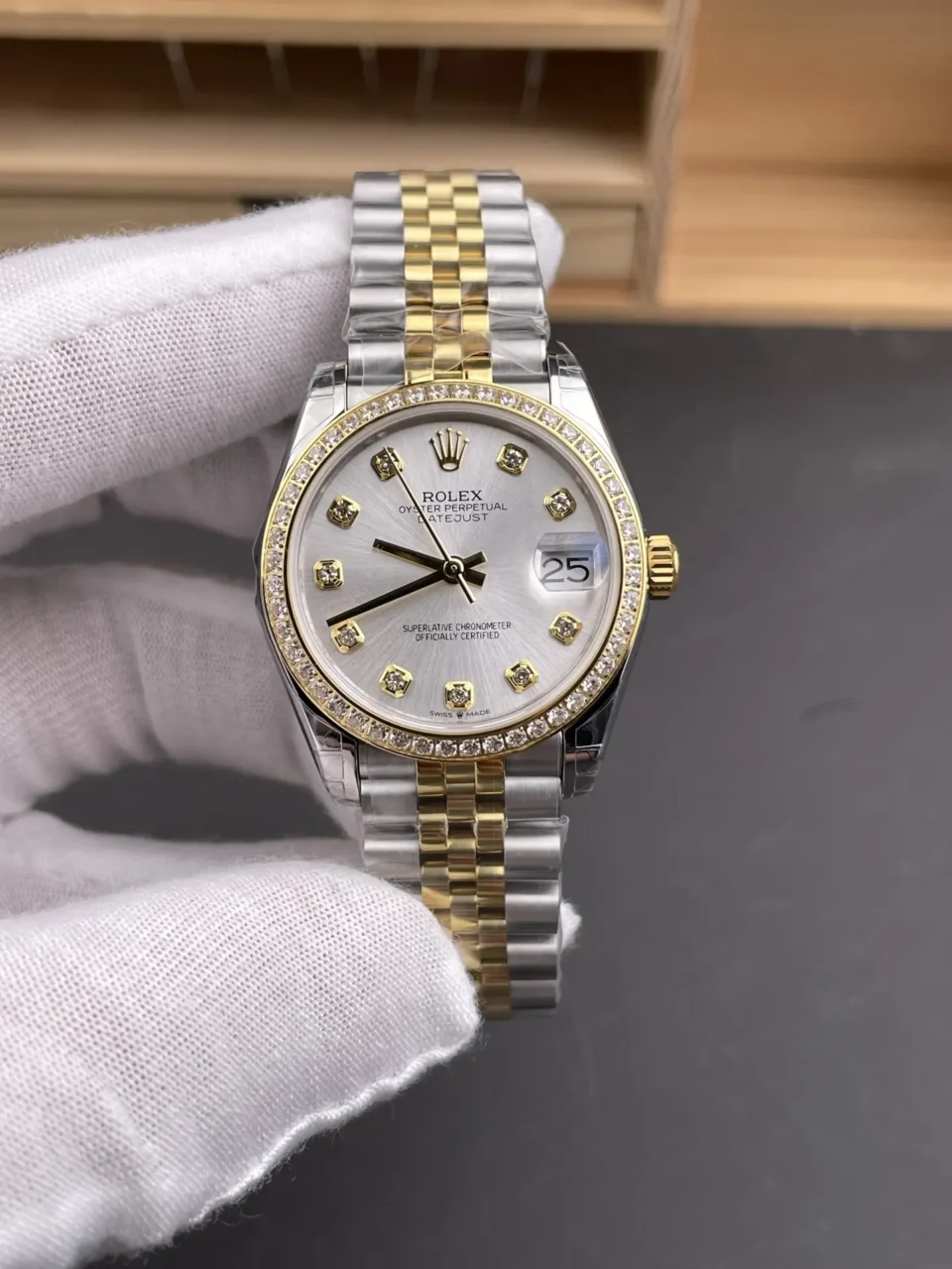 Rolex Datejust 31mm Two Tone Diamond Dial Automatic Watch
