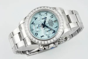 Rolex Daytona 116506 Ice Blue Dial Diamond Bezel Platinum Watch RLX-DAY-116506-40-ICE-DIA