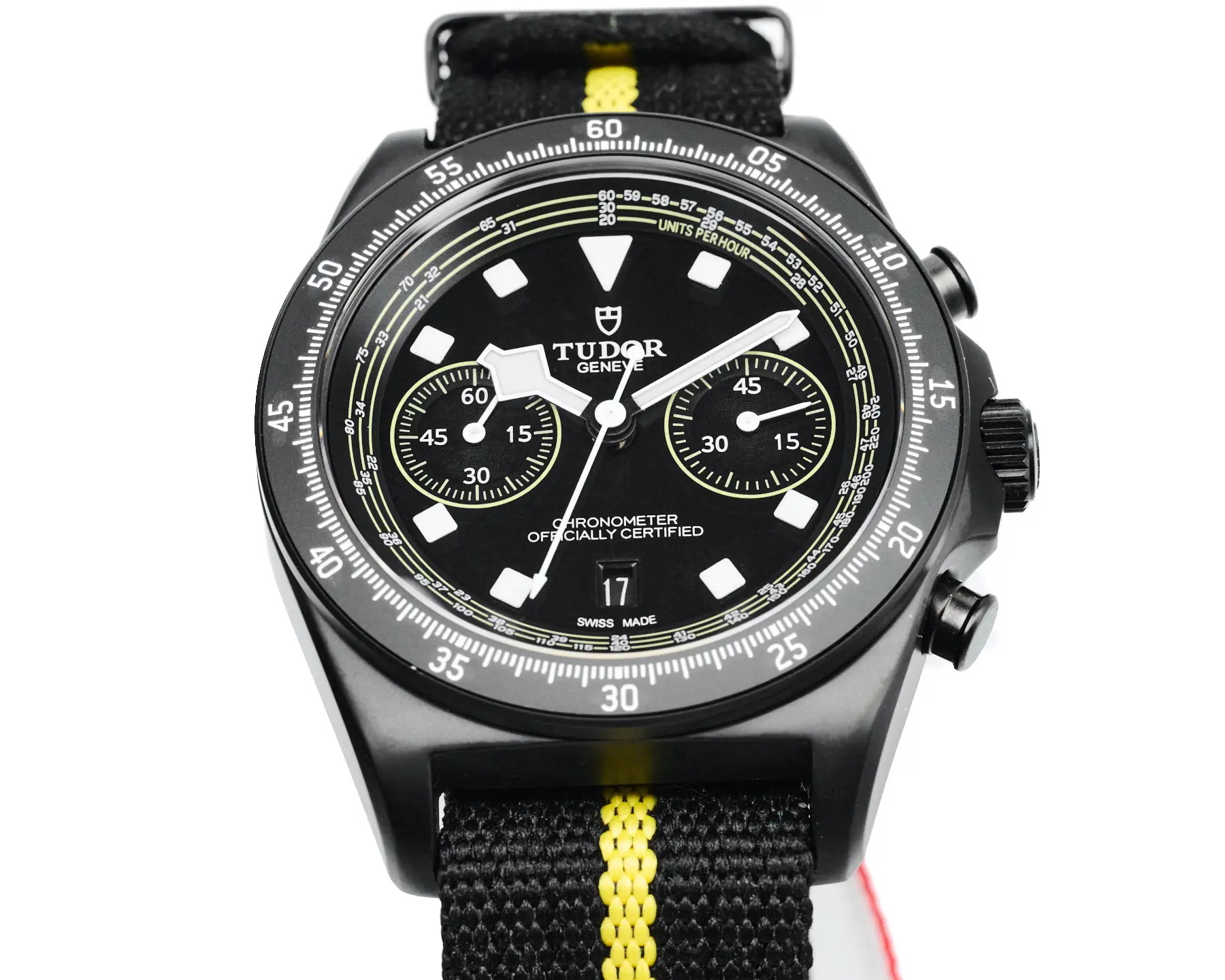 Tudor FXD Chronograph Black Dial Yellow Stripe Strap Premium 43MM TUD-FXD-YLW-43