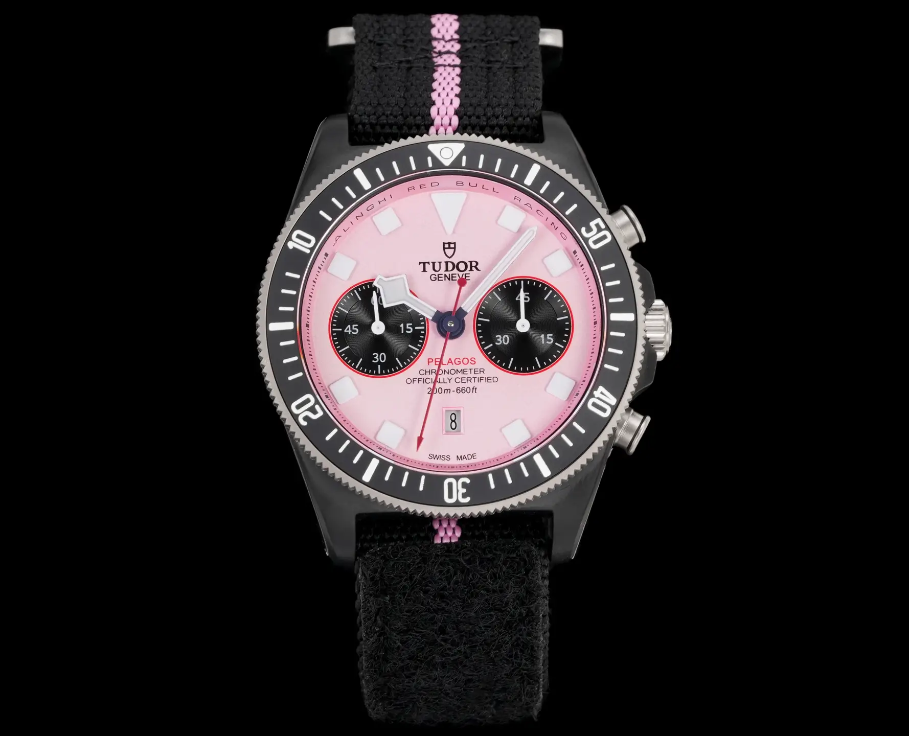 Tudor Pink Chronograph Pelagos FXD Black Fabric Strap Ultimate 43MM M25807KN-0001