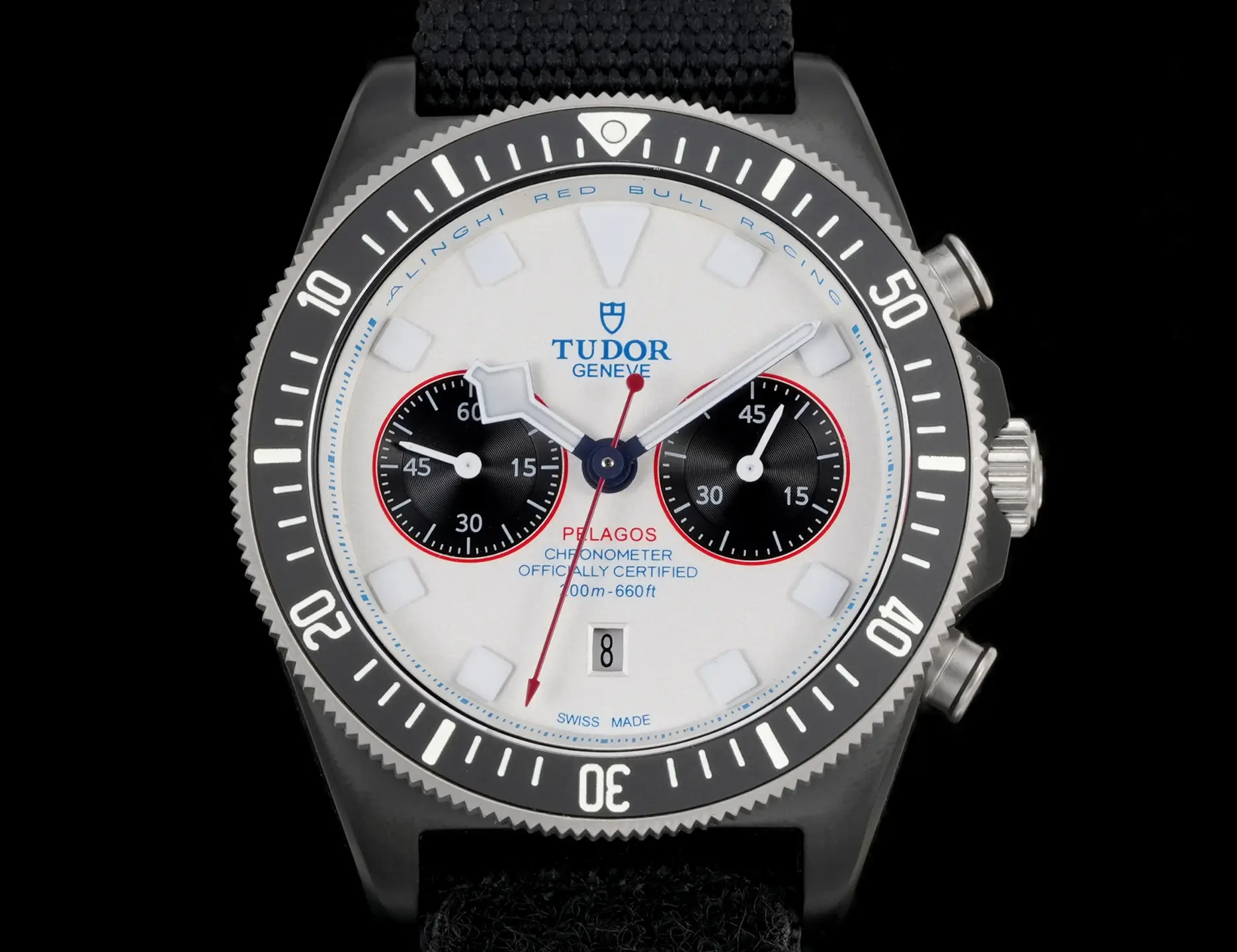 Tudor FXD White Dial Chronograph Black Fabric Strap Ultimate 43MM M25807KN-0001