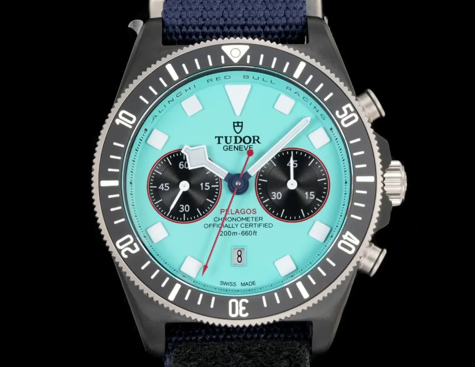Tudor Pelagos Chronograph Turquoise Dial Navy Fabric Strap Premium 43MM M25807KN-0001