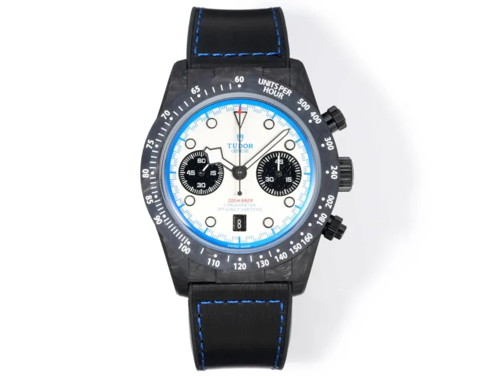 Tudor R29 Biwan Blue Accent Chronograph Black Strap Premium 42MM M7937KN-0001