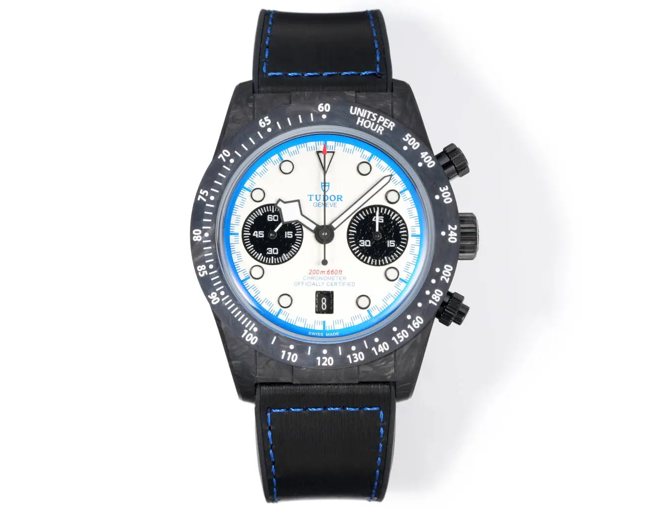 Tudor R29 Biwan Blue Accent Chronograph Black Strap Premium 42MM M7937KN-0001
