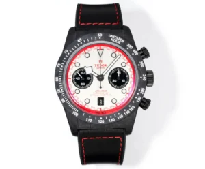Tudor R29 Biwan Red Accent Chronograph Black Strap Premium 42MM M7937KN-0001