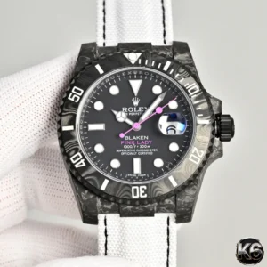Blaken Pink Lady Carbon Fiber Submariner White Strap Limited Edition 40MM
