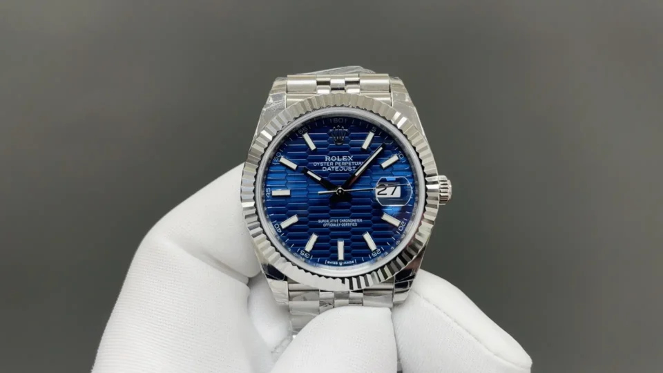 Rolex Datejust 36 126234 Blue Dial Fluted Bezel Jubilee Bracelet Watch