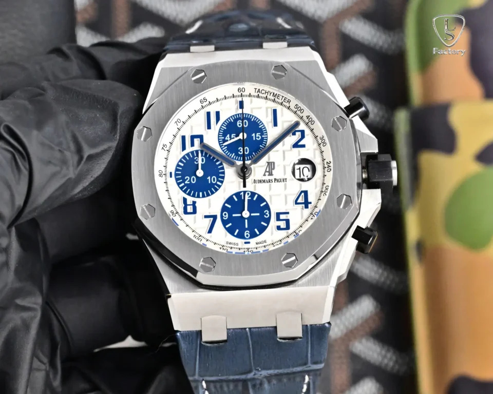 Audemars Piguet Royal Oak Offshore Watch Blue Leather Strap Ultimate 42MM 26470