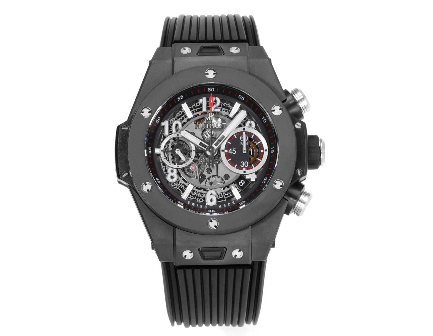 Hublot Big Bang Unico Replica 45MM Premium Ceramic Case Black Rubber Strap Edition RG-HUBLOT-UNICO-BLACK-45