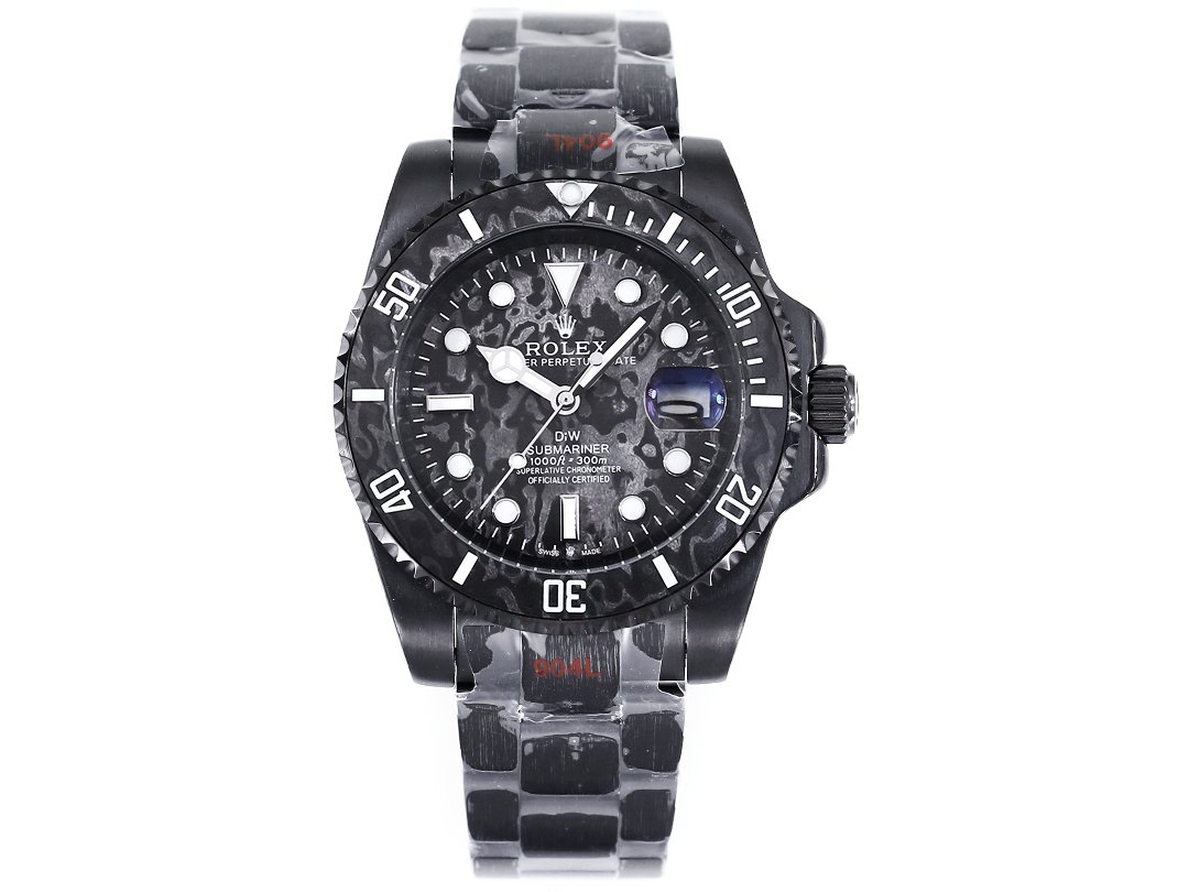 Rolex Submariner DIW Carbon Fiber Black Dial Custom Watch 40mm Ultimate Edition RG-ROLEX-SUB-DIW-CARBON-GRN-40