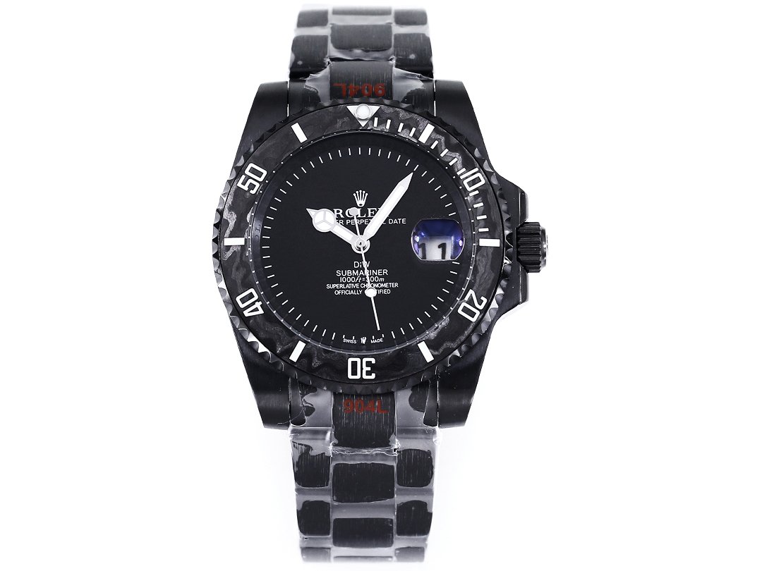 Rolex Submariner DIW Carbon Fiber Green Dial Custom Watch 40mm Ultimate Edition RG-ROLEX-SUB-DIW-CARBON-FLOW-BLK-40