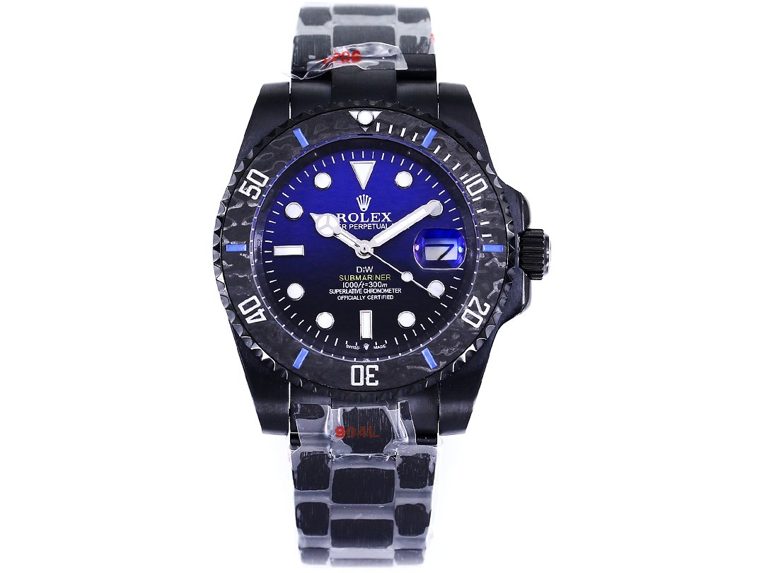 Rolex Submariner DIW Carbon Fiber Deep Blue Gradient Dial Custom Watch 40mm Ultimate Edition RG-ROLEX-SUB-DIW-CARBON-BLU-40