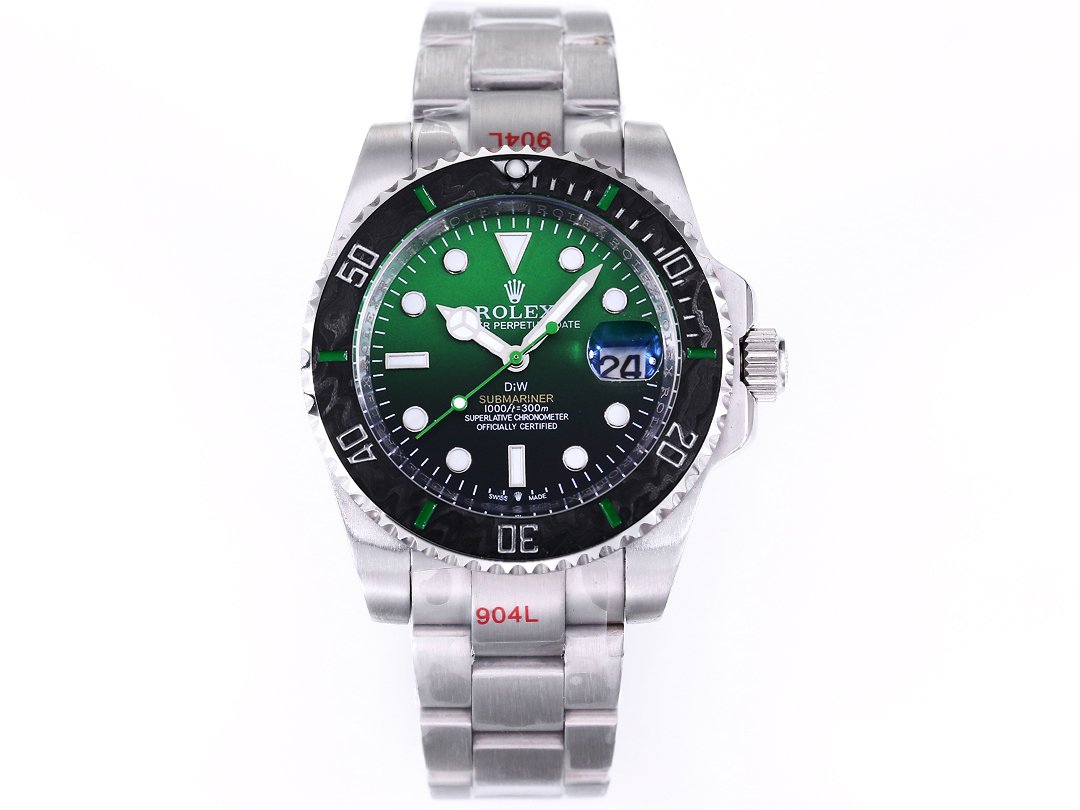 Rolex Submariner DIW Carbon Fiber Gradient Green Dial Custom Watch 40mm Ultimate Edition RG-ROLEX-SUB-DIW-CARBON-GRN-40