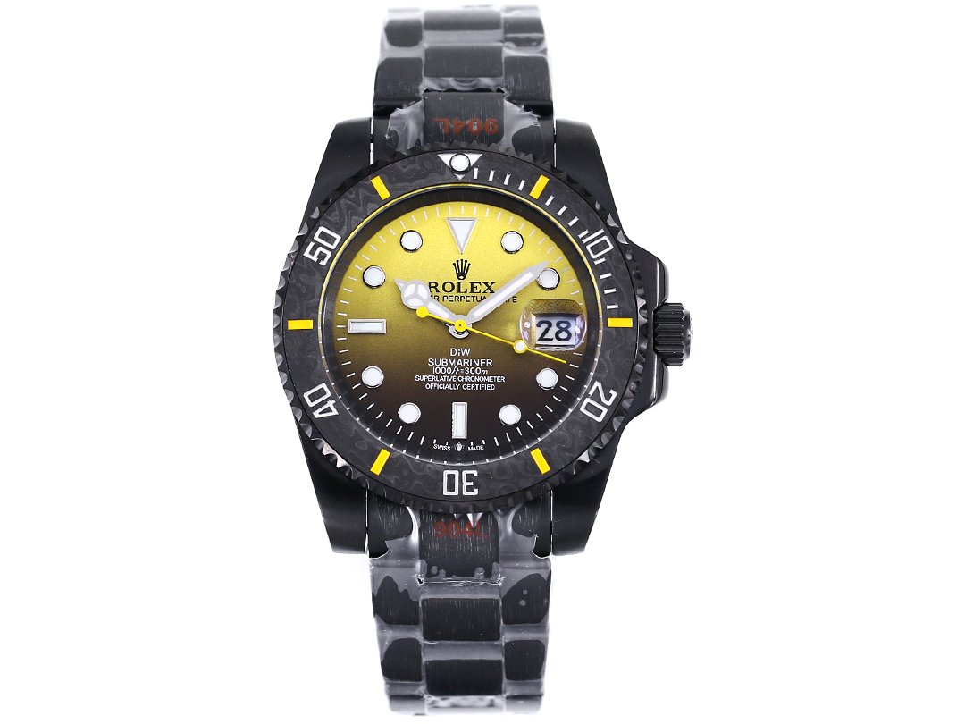 Rolex Submariner DIW Carbon Fiber Green Dial Custom Watch 40mm Ultimate Edition RG-ROLEX-SUB-DIW-CARBON-GRN-40