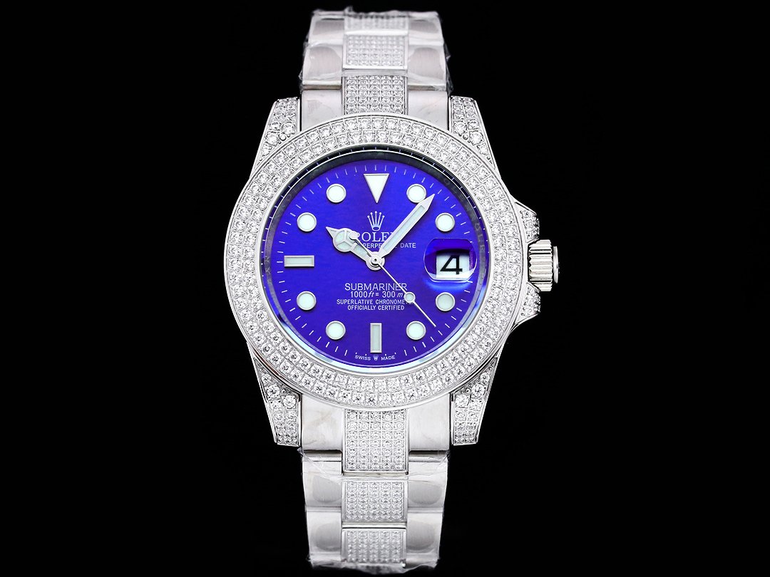 Rolex Full Iced Diamond Dial Three-Link Bracelet Luxury Watch 42mm Ultimate Edition RG-ROLEX-FULL-ICED-STAR-DIAMOND-42