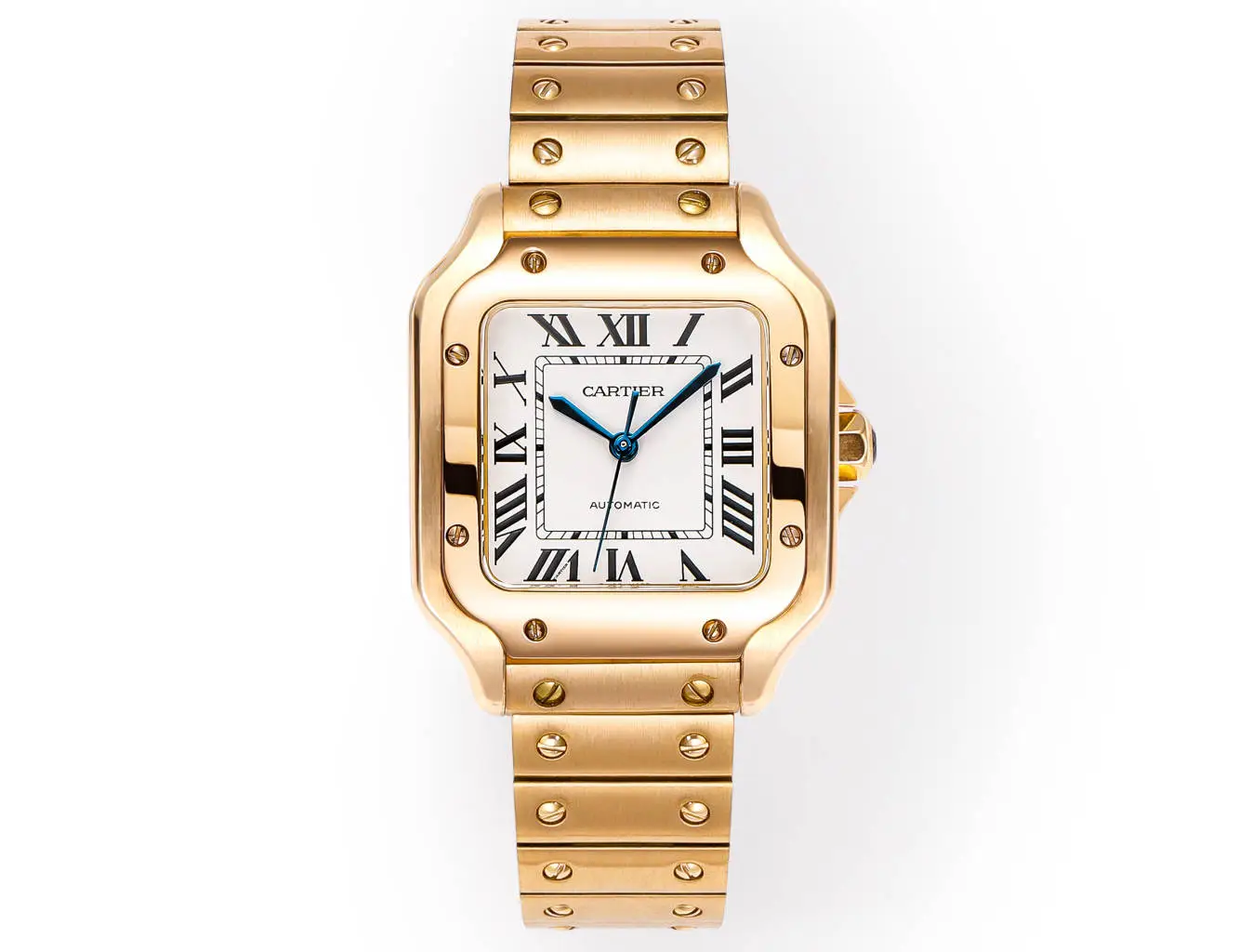 Cartier super clone Santos White Dial Gold Bracelet 35MM Premium