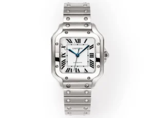 Cartier super clone Santos White Dial Diamond Steel Bracelet Premium 40MM
