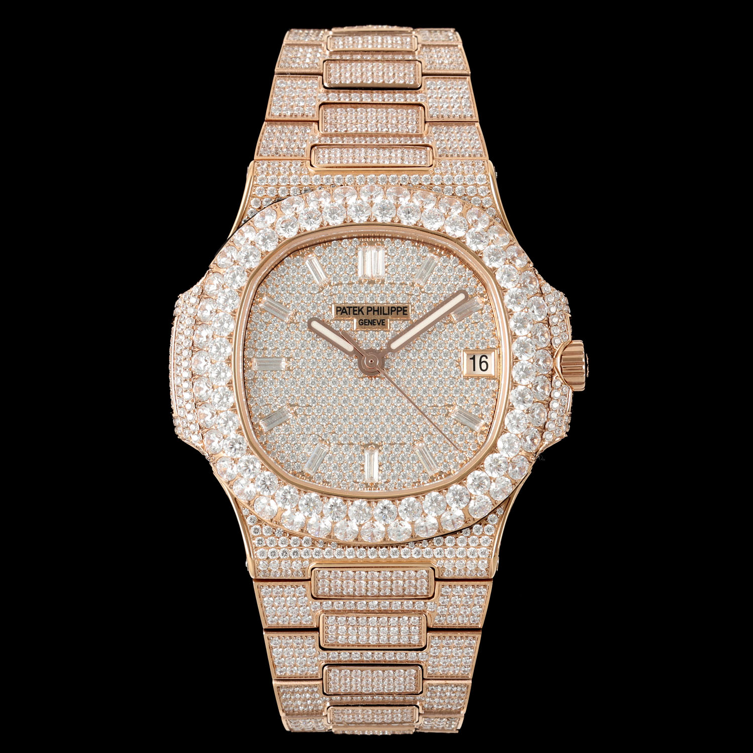 出品 2600
AMG 百达翡丽 PP BD1 满天星 满钻
【 PATEK PHILIPPE 】最新大镶钻圈口，PP百达Nautilus 5711 白金鹦鹉螺系列腕表。全新升级版本 双排大钻圈口，品牌举世闻名超凡珠宝满天星完美结合，这款豪华百达翡丽腕表独特及富有魅力设计，是展现完美工艺的升华之作，是成功人士身份的象征。
1⃣️腕表:定制9015改324 自动一体上链机械机芯，中心大秒针！
2⃣️表盘:密镶钻，18k白金施洛华钻
3⃣️表双面:拥有蓝宝石水晶透盖。
4⃣️直径40×11.5MM！
5⃣️表链:顶级工艺镶嵌，令腕表更添耀眼光彩，这项工艺需要将大小各异的钻镶嵌并固定到位，尽可能隐匿每颗钻之前的贵金属痕迹。
AMG..2024精品之作 欢迎各位表友品鉴！S1精致推荐男士机械腕表