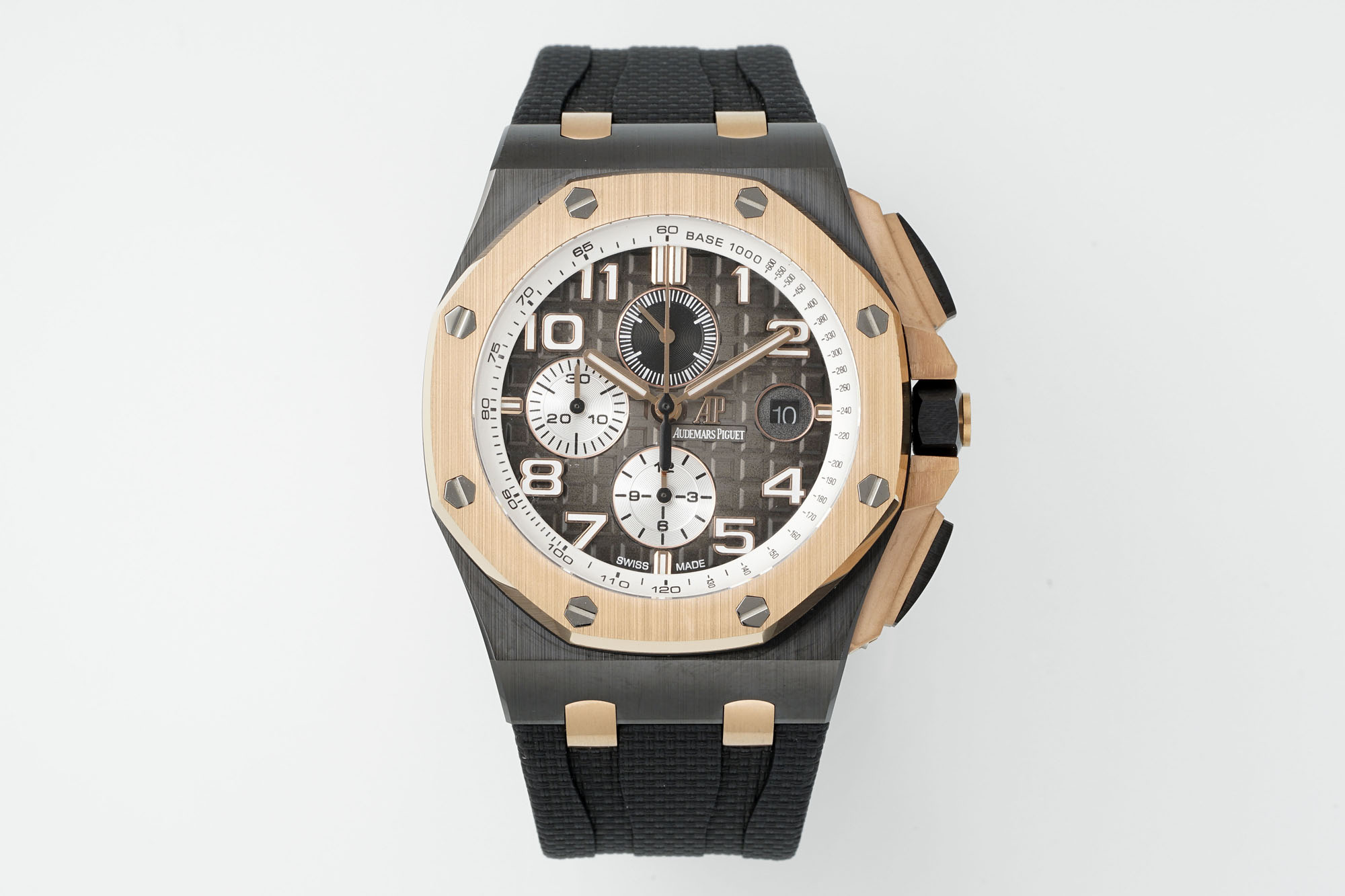 Audemars Piguet Royal Oak Offshore Rose Gold Replica 44MM Premium Ceramic Rubber Strap Chronograph Edition