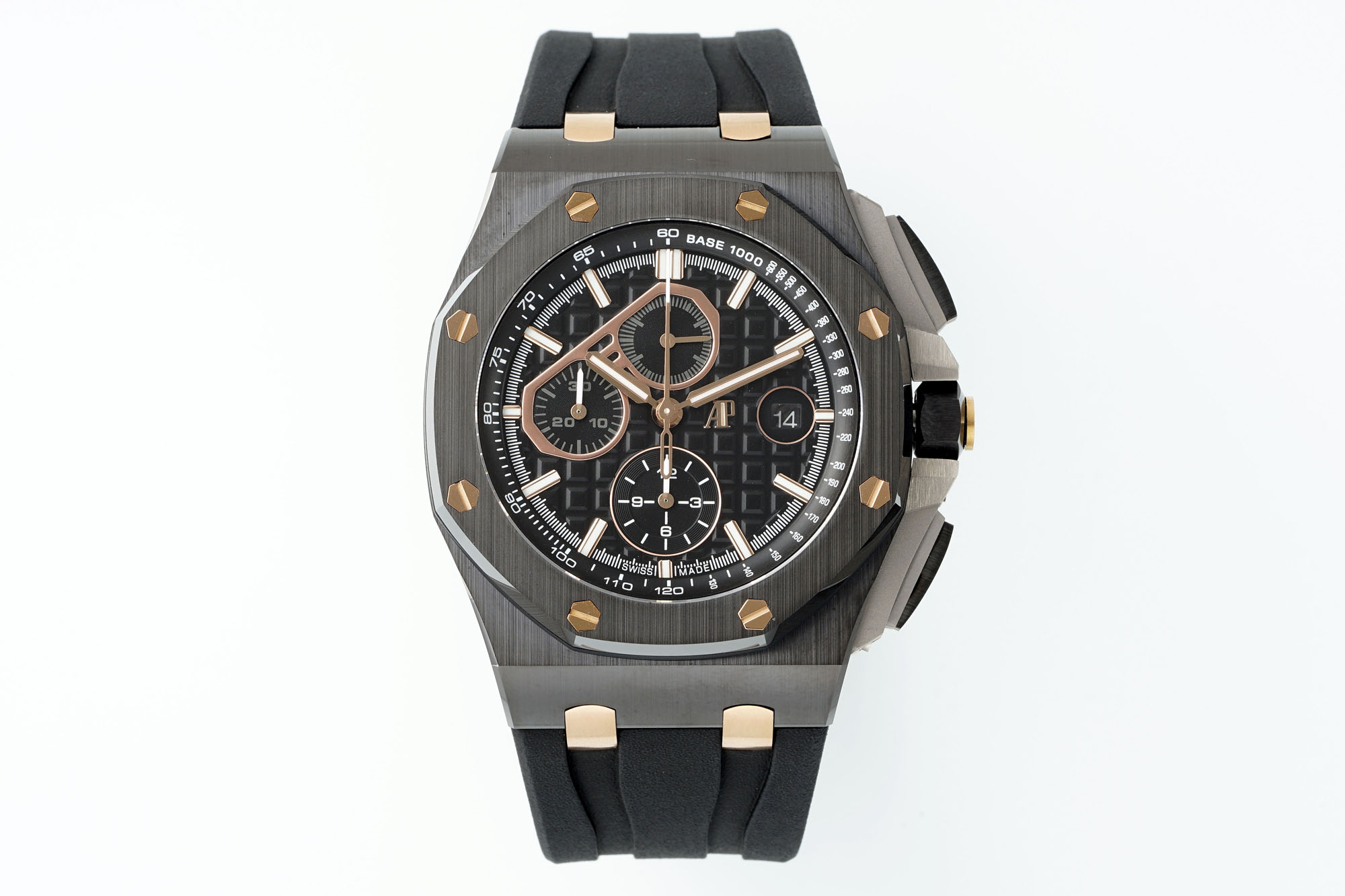 Audemars Piguet Royal Oak Offshore Ceramic Replica 44MM Premium Black Rose Gold Rubber Strap Chronograph Edition