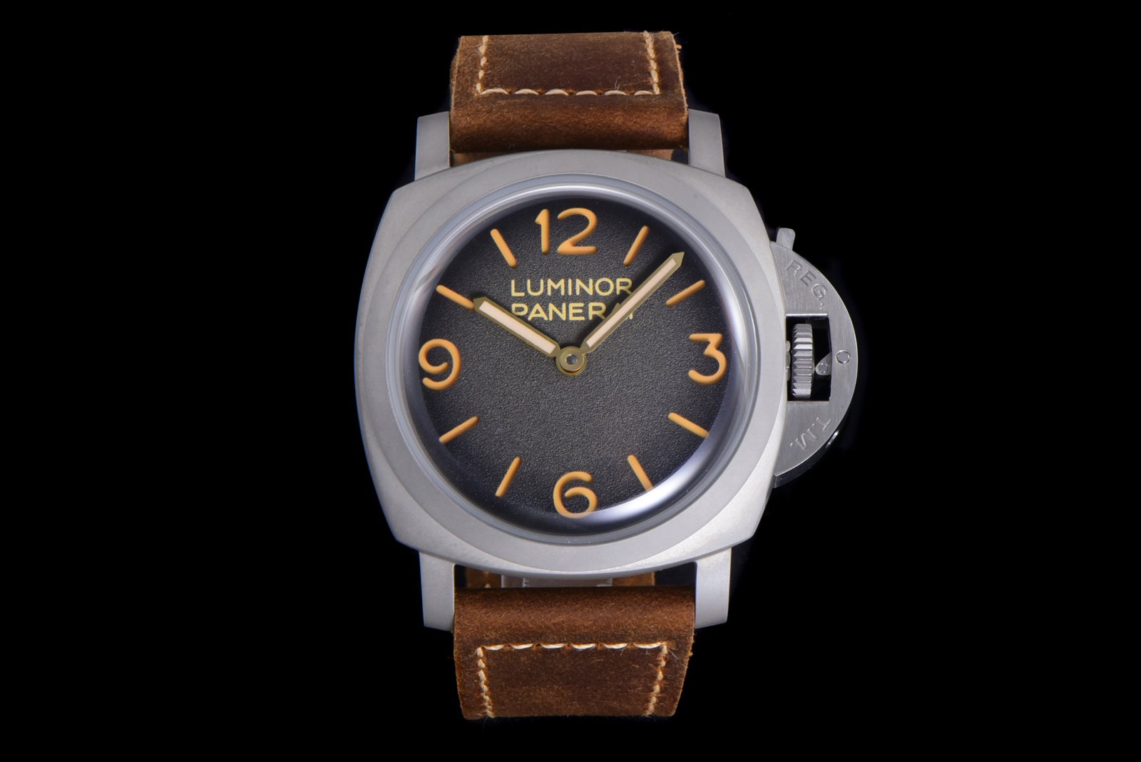 Panerai Luminor Gradient Grey Dial Brown Leather Strap PAM01628