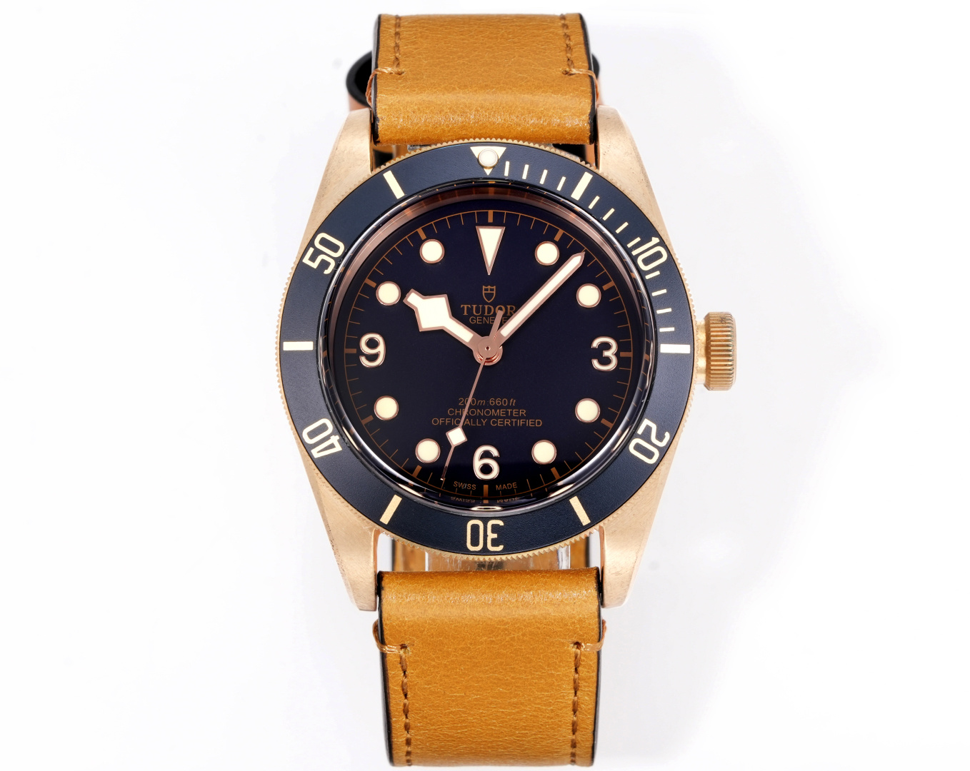 Tudor Black Bay Bronze Replica 43MM Premium Vintage Tan Leather Strap Edition