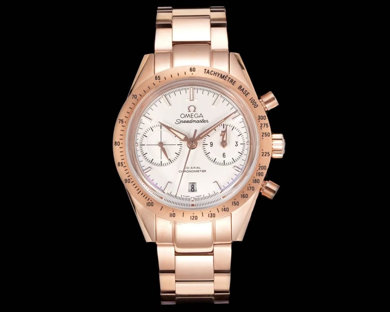 出品 皮带 白 1750 金 1800
钢带 白 1850 金钢带 1900
TVS 欧米茄 OMEGA 超霸系列OB2 超霸57系列 331.10.42.51.01.002 自动机械计时表
TVS Factory1-1独家自主研发9300机芯功能与原装一致，双T黑摆轮机芯。3点位表盘为12小时计时盘与60分钟计时盘，9位为小秒盘
表径41.5mm，精钢材质打造的表壳表带，黑色表盘搭配涂覆莹光物料的时分指针。锅盖玻璃镜面竟现高清透明度
「TVS出品，必属精品」S1精致推荐男士多功能机械腕表
立即抢购
立即抢购